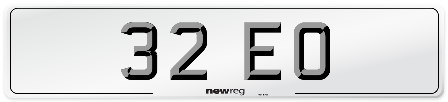 32 EO Number Plate from New Reg